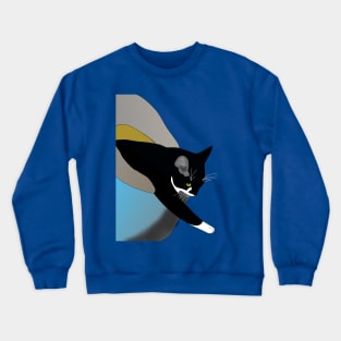 Cute Tuxedo Cat needs a bigger Igloo bed Copyright TeAnne Crewneck Sweatshirt